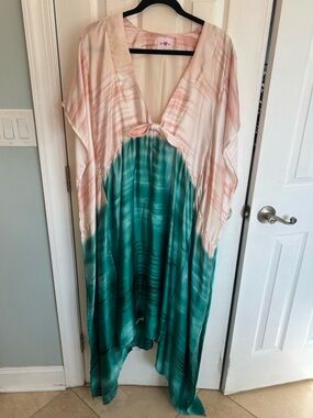 BuddyLove Mamie Caftan Maxi Dress - Everglade - M/L / Green / Abstract